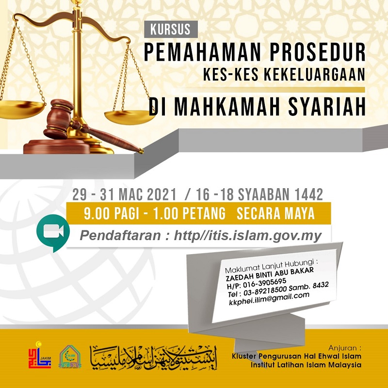 Kursus Pemahaman Prosedur Kes Kekeluargaan Di Mahkamah Syariah 1