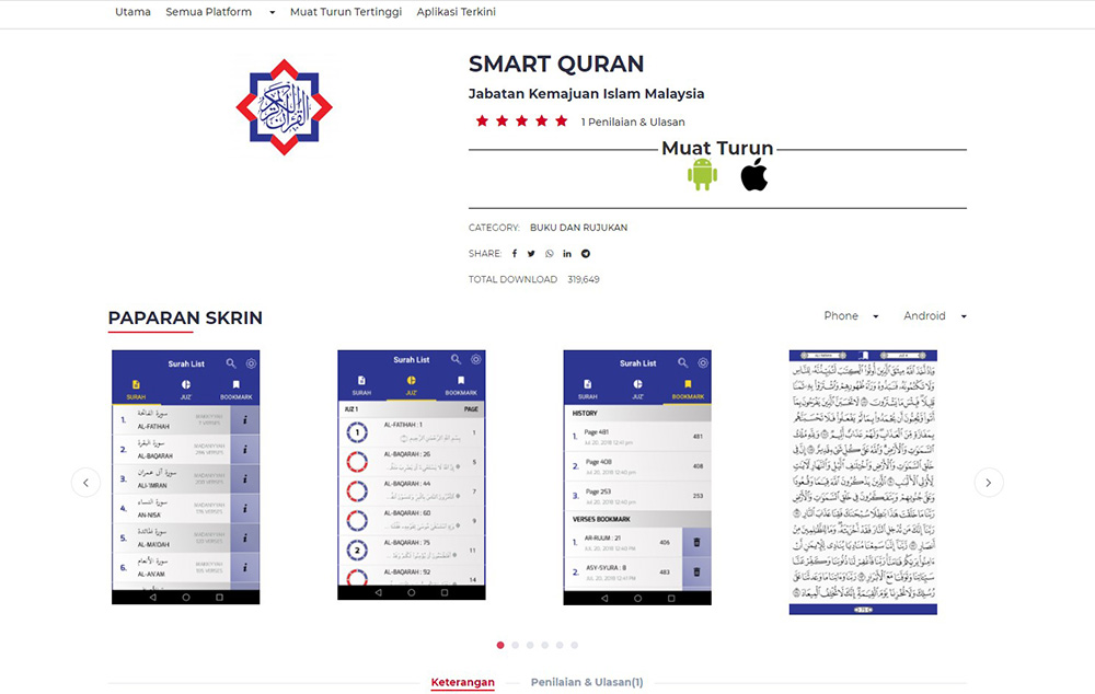 Aplikasi Smart Quran dan Mysolat Paling Banyak Dimuat Turun 3