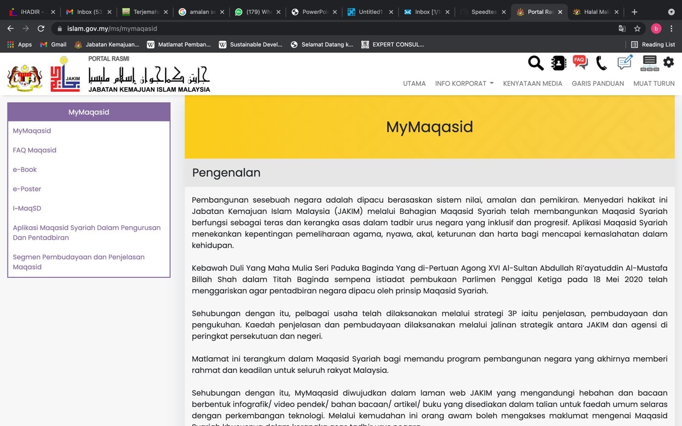 Info Pelaksanaan Maqasid Syariah Melalui MyMaqasid 2