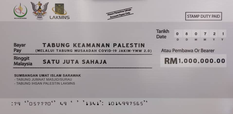 Majlis Penyerahan Sumbangan Keamanan Palestin Daripada Umat Islam Sarawak 1