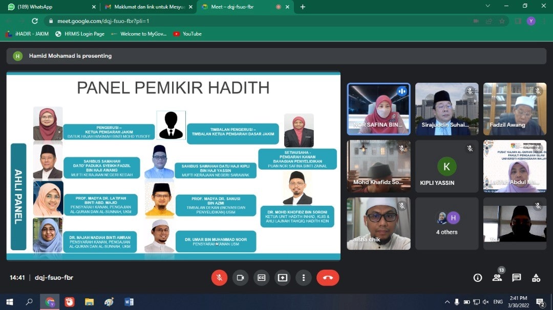 Mesyuarat Panel Pakar Hadith JAKIM 1 2022 1